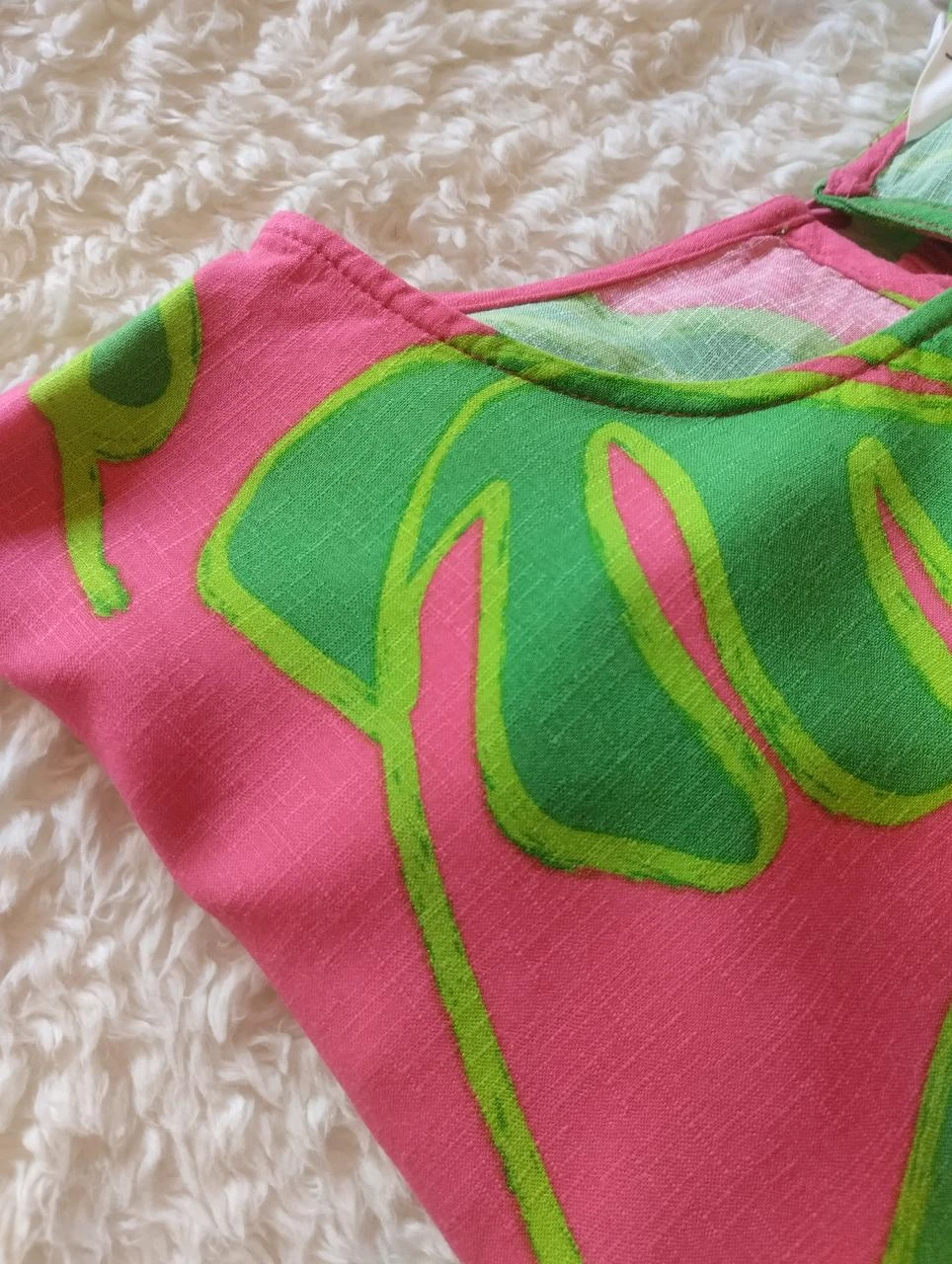 Desigual Tropical Tucanos Rosa Verde Blusa Oversized S – photo 20